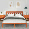 with Headboard Brown 150 x 200 cm Pine wood