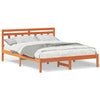 with Headboard Brown 150 x 200 cm Pine wood