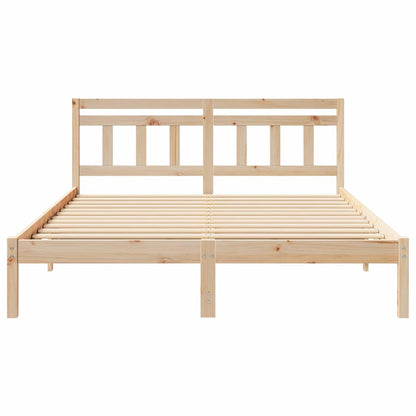 Bed Frame Brown 140 x 200 cm Solid Pine Wood