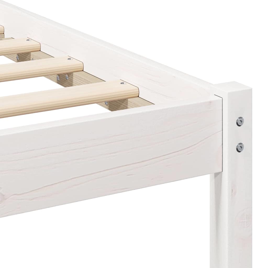 Bed Frame White 120 x 200 cm Solid Pine Wood