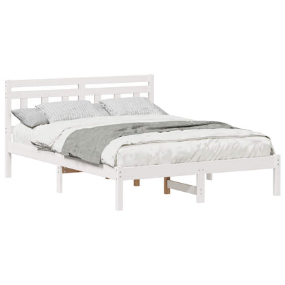 Bed Frame White 120 x 200 cm Solid Pine Wood