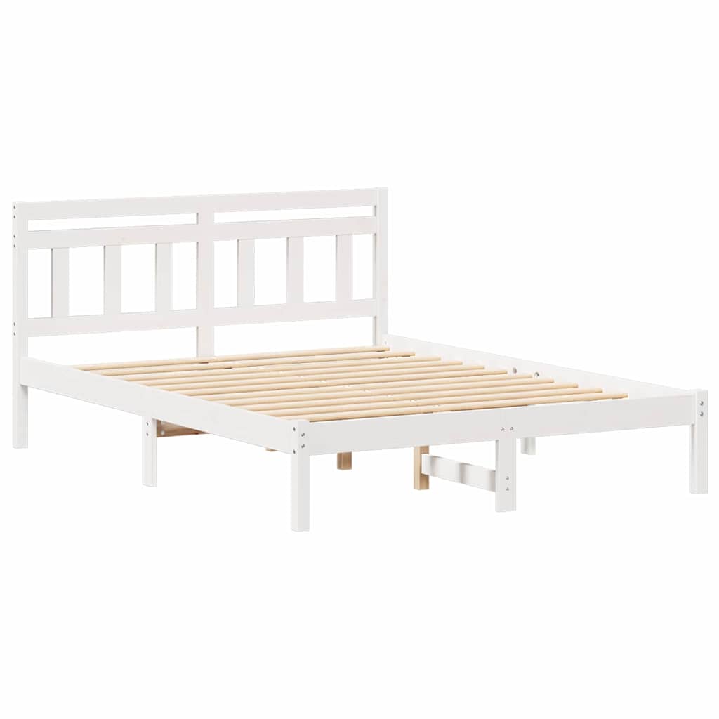 Bed Frame White 120 x 200 cm Solid Pine Wood