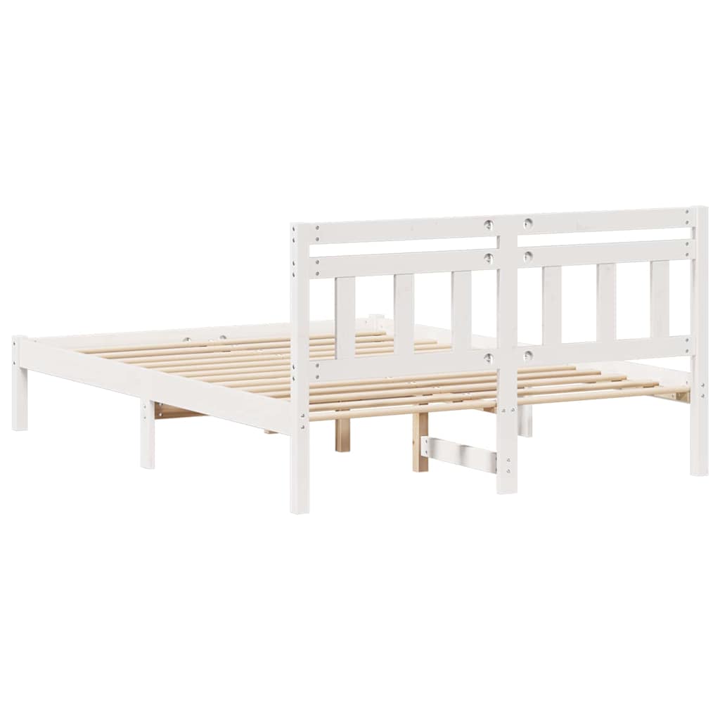 Bed Frame White 120 x 200 cm Solid Pine Wood