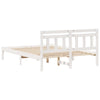 with Headboard White 120 x 200 cm Solid pine wood