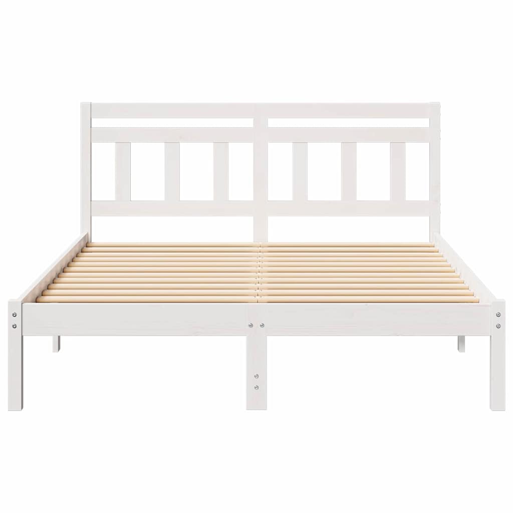 Bed Frame White 120 x 200 cm Solid Pine Wood