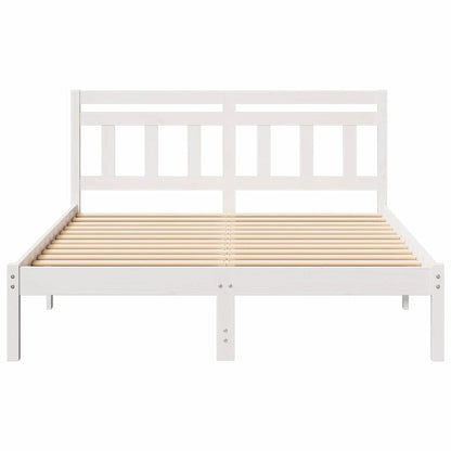 Bed Frame White 120 x 200 cm Solid Pine Wood