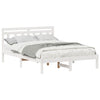 with Headboard White 120 x 200 cm Solid pine wood