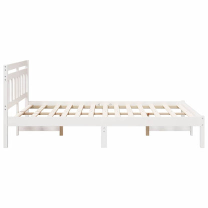 Bed Frame White 120 x 200 cm Solid Pine Wood