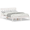 with Headboard White 120 x 200 cm Solid pine wood