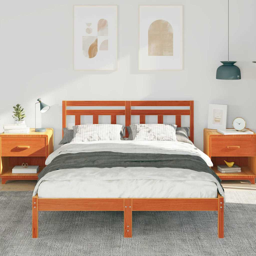 Bed Frame Brown 120 x 200 cm Solid Pine Wood