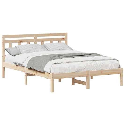 Bed Frame Brown 120 x 190 cm Solid Pine Wood