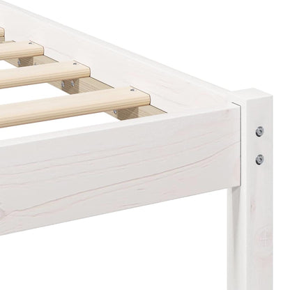 Bed Frame White 120 x 190 cm Solid Pine Wood