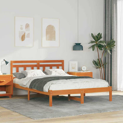 Bed Frame Brown 120 x 190 cm Solid Pine Wood