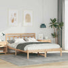 with Headboard Brown 140 x 190 cm Solid pine wood