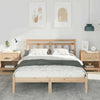 with Headboard Brown 140 x 190 cm Solid pine wood