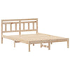 with Headboard Brown 140 x 190 cm Solid pine wood