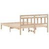 with Headboard Brown 140 x 190 cm Solid pine wood