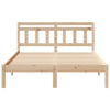 with Headboard Brown 140 x 190 cm Solid pine wood