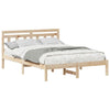 with Headboard Brown 140 x 190 cm Solid pine wood