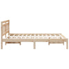 with Headboard Brown 140 x 190 cm Solid pine wood