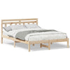with Headboard Brown 140 x 190 cm Solid pine wood