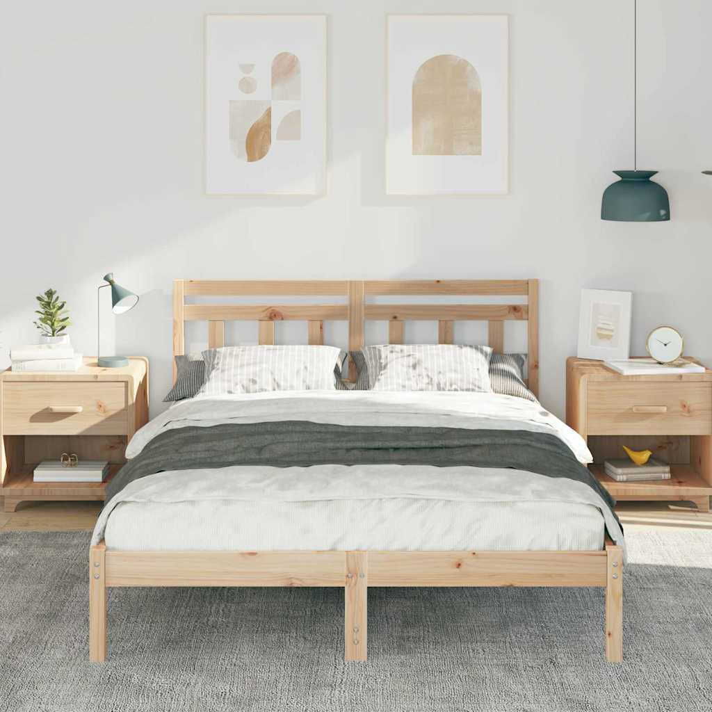 Bed Frame Brown Solid pine wood