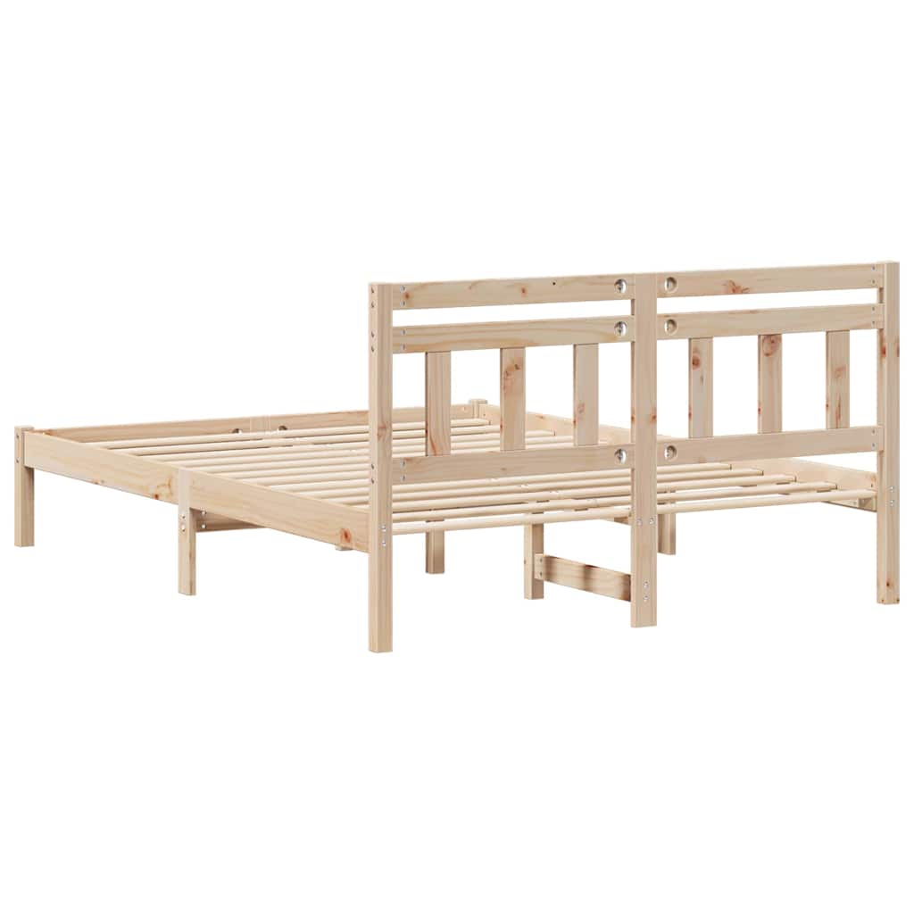 Bed Frame Brown Solid pine wood