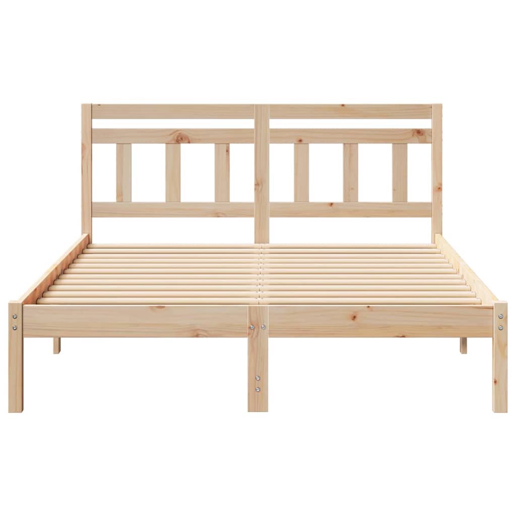 Bed Frame Brown Solid pine wood