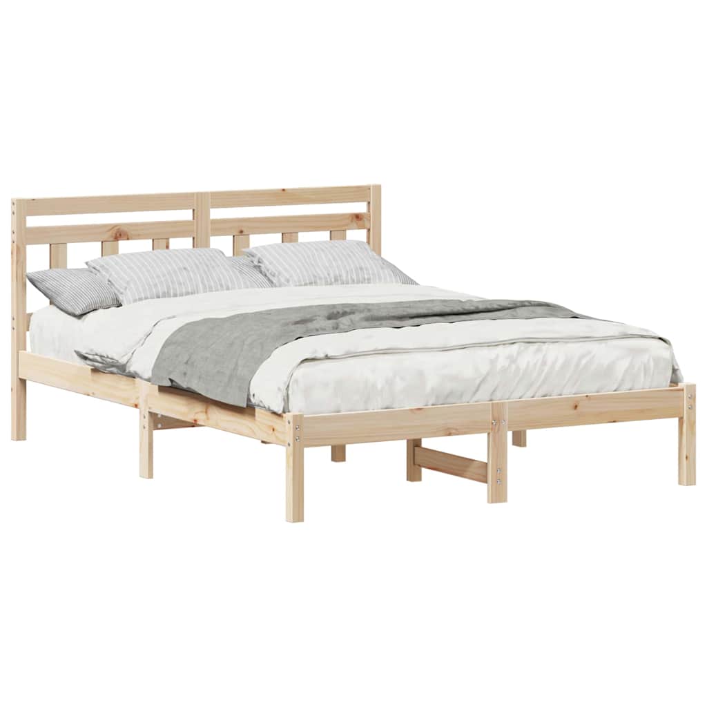 Bed Frame Brown Solid pine wood