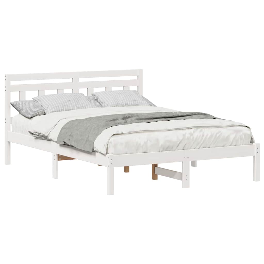 Bed Frame White Solid pine wood