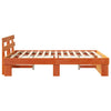 with Headboard Wax brown 160 x 200 cm Pine wood