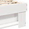 with Headboard White 140 x 200 cm Solid pine wood