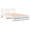with Headboard White 140 x 200 cm Solid pine wood