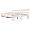 with Headboard White 140 x 200 cm Solid pine wood