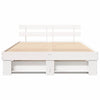 with Headboard White 140 x 200 cm Solid pine wood