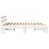 with Headboard White 140 x 200 cm Solid pine wood