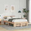 with Headboard Brown 140 x 190 cm Solid pine wood