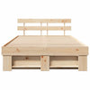with Headboard Brown 140 x 190 cm Solid pine wood
