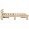 with Headboard Brown 140 x 190 cm Solid pine wood