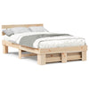 with Headboard Brown 140 x 190 cm Solid pine wood