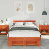 with Headboard Wax brown 135 x 190 cm Solid pine wood