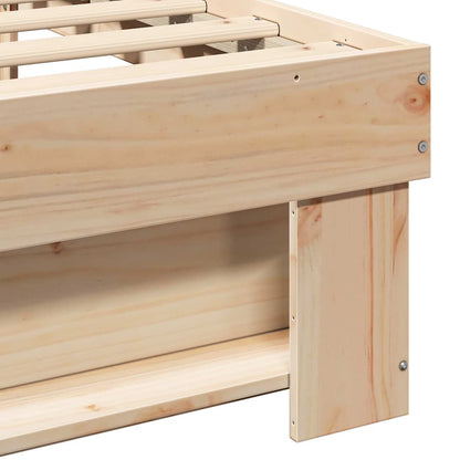 Bed Frame with Headboard Brown 75 x 190 cm Solid Pine Wood