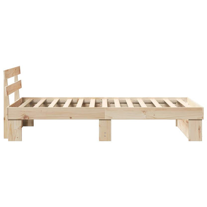 Bed Frame with Headboard Brown 75 x 190 cm Solid Pine Wood