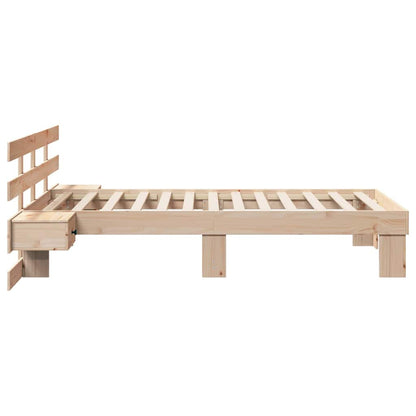 Bed Frame with Headboard Brown 100 x 200 cm Solid Pine Wood