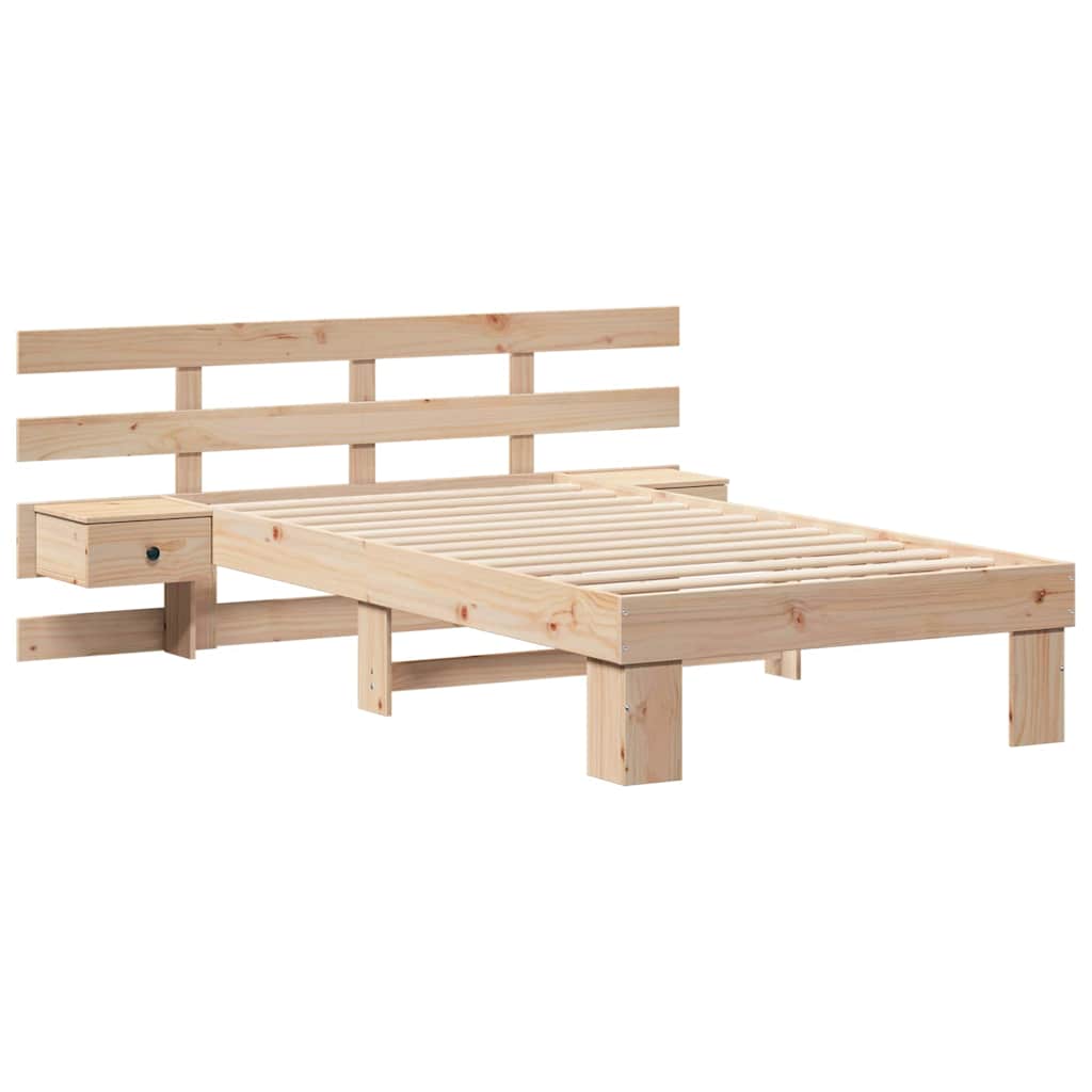 Bed Frame with Headboard Brown 80 x 200 cm Solid Pine Wood