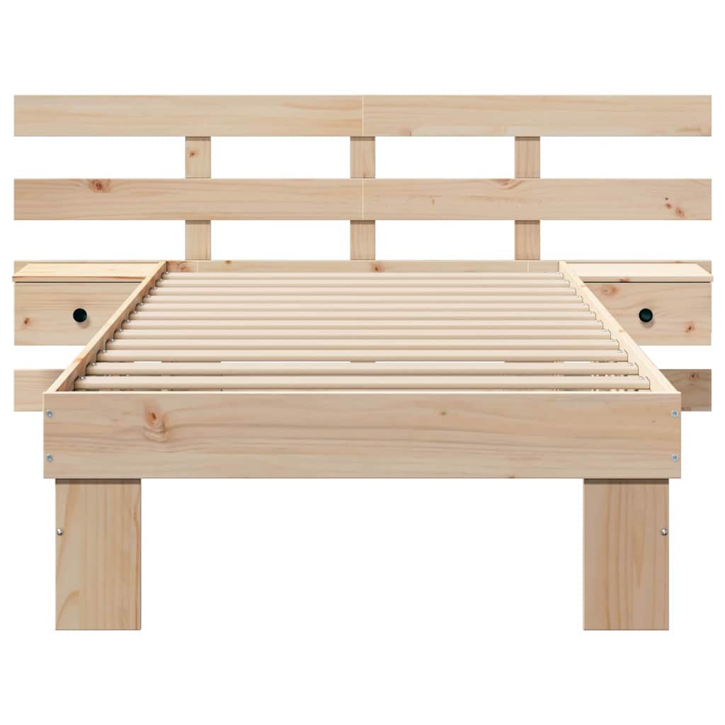 Bed Frame with Headboard Brown 80 x 200 cm Solid Pine Wood