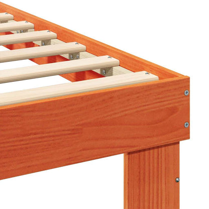 Bed Frame with Headboard Wax Brown 80 x 200 cm Solid Pine Wood