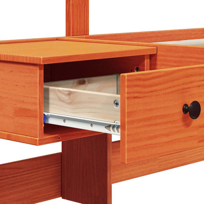 Bed Frame with Headboard Wax Brown 80 x 200 cm Solid Pine Wood