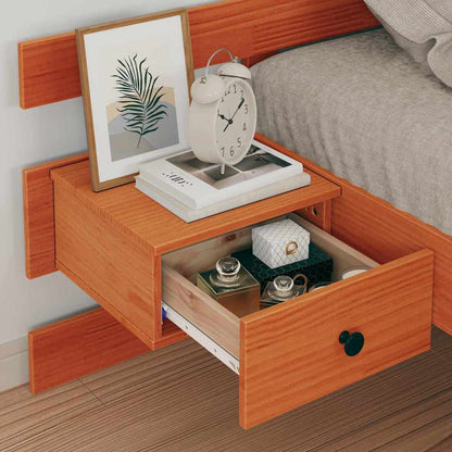 Bed Frame with Headboard Wax Brown 80 x 200 cm Solid Pine Wood