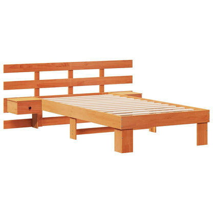 Bed Frame with Headboard Wax Brown 80 x 200 cm Solid Pine Wood